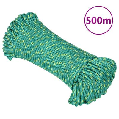 vidaXL Lodné lano zelené 3 mm 500 m polypropylén