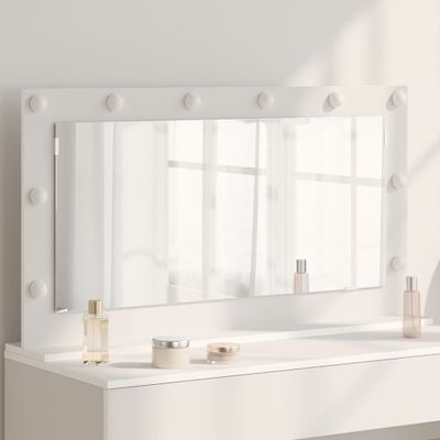 vidaXL Toaletné zrkadlo Obdĺžnikový so zrkadlom Biela 100 x 55 x 18 cm