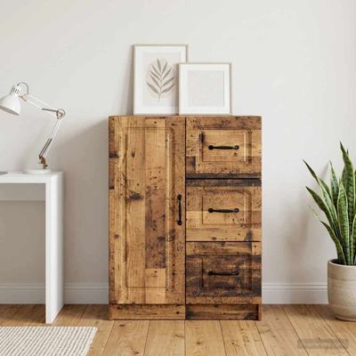vidaXL Servírovacia skriňa so zásuvkou Staré drevo 66 x 34,5 x 87 cm