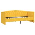 vidaXL Pohovka s USB žltá zamatová 90x200 cm