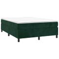 vidaXL Posteľný rám s boxspringom tmavozelený 140x190 cm zamat