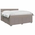 vidaXL Posteľ boxspring s matracom Sivohnedá 140 x 190 cm Látka