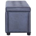 vidaXL Taburetka s úložným priestorom 87,5 cm, sivá, umelý semiš