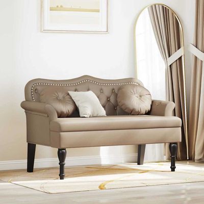 vidaXL Chesterfield lavica Kapučínová 120,5 x 65 x 75 cm Umelá koža