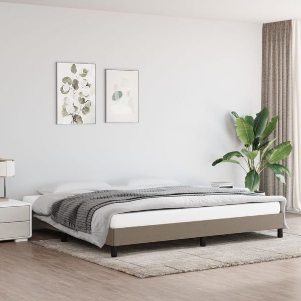 vidaXL Posteľ bez matraca sivohnedá 200x200 cm látka