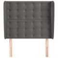vidaXL Čelo postele so záhybmi tmavosivé 83x23x118/128 cm zamat