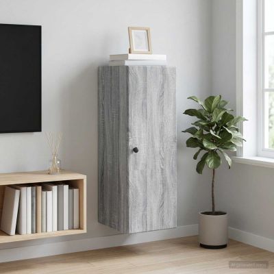 vidaXL Nástenná skrinka 33 x 34,5 x 90 cm Kompozitné drevo Sivý Sonoma