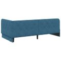 vidaXL Rohový rám postele Modrá 90 x 190 cm Zamat