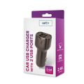 SETTY USB autonabíjačka 2xUSB 2,4A, čierna GSM043810