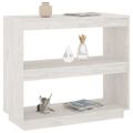 vidaXL Knižnica biela 80x35x71 cm borovicový masív