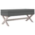 vidaXL Úložná taburetka tmavošedá 110x45x49 cm látka
