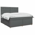 vidaXL Posteľ boxspring s matracom Tmavosivá 140 x 200 cm Látka