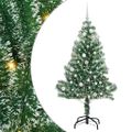 vidaXL Umelý vianočný stromček, snehom obalený, s LED svetlom 150 cm