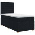 vidaXL Posteľ boxspring s matracom Čierna 90 x 190 cm Látka