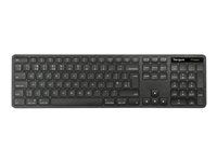 Klávesnica - full size - antibakteriálna - bezdrôtová - Bluetooth 5.0, 2.4 GHz - QWERTY - britská - čierna