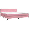 vidaXL Box Spring Posteľ s matracom Ružová 200x210 cm Zamat