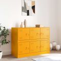 vidaXL Komoda horčicovožltá 67x39x73 cm oceľ