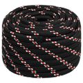 vidaXL Lodné lano čierne 20 mm 25 m polypropylén