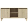vidaXL TV stolík nohy z dreva farba dubu sonoma 103,5x35x50 cm