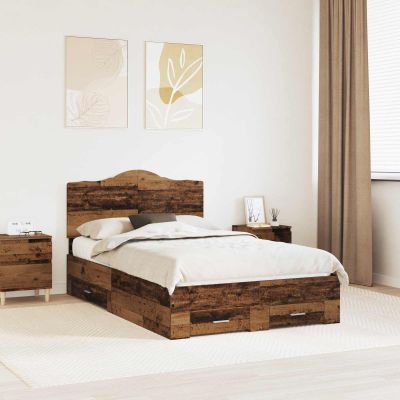 vidaXL Rám postele Staré drevo 120 x 190 cm Kompozitné drevo