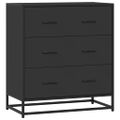 vidaXL Komoda čierna 68x35x76 cm kompozitné drevo a kov