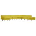 vidaXL 9-dielna sedacia súprava látková žltá