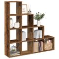 vidaXL Knižnica 4-posch. staré drevo 131,5x29x131,5 cm kompozit. drevo