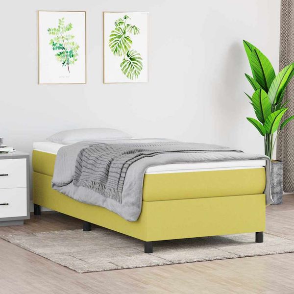 vidaXL Boxspring posteľ s matracom zelená 100x200 cm látka
