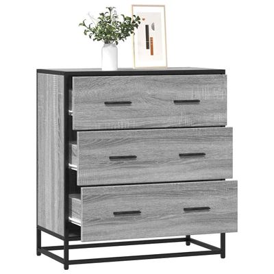 vidaXL Komoda sivá sonoma 68x35x76 cm kompozitné drevo a kov