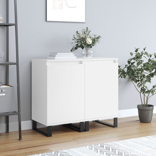 vidaXL Komody 2 ks biele 40x35x70 cm kompozitné drevo
