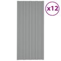 vidaXL Strešný panel 12 ks Sivá 100 x 45 cm Pozinkovaná oceľ
