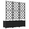 vidaXL Záhradný kvetináč 3 ks Čierna 120 x 40 x 143 cm PP