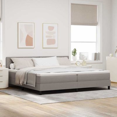 vidaXL Posteľ s pružinovým rámom Sivohnedá 200 x 200 cm látka