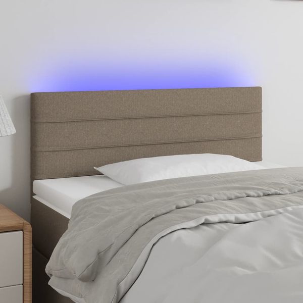 vidaXL Čelo postele s LED sivohnedé 80x5x78/88 cm látka