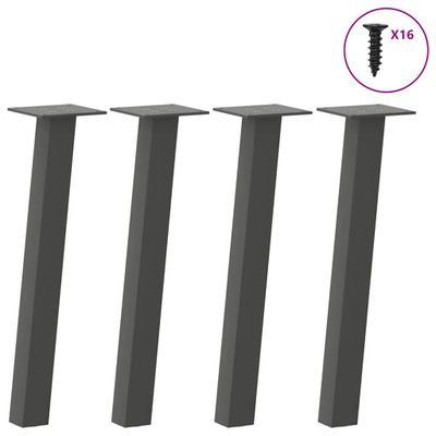 vidaXL Nohy ku konferenčnému stolíku 4 ks antracitové 42 cm oceľové