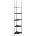 vidaXL Regál so 6 policami čierny 30x30x160 cm tvrdené sklo