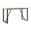 vidaXL Jedálenský stolík v tvare O 160x80x75 cm borovica a oceľ