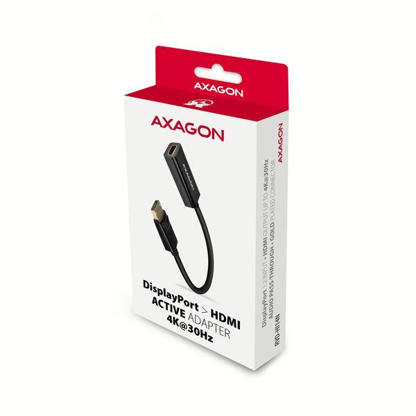 AXAGON RVD-HI14N, DisplayPort -> HDMI 1.4 redukcia / adaptér, 4K/30Hz Adaptér, DisplayPort na HDMI 1.4, 4K, 30Hz, 0,2m, čierny