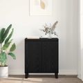 vidaXL Servírovacia skriňa Čierny dub 60 x 35 x 70 cm Kompozitné drevo