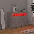 vidaXL Komoda s LED svetlami betónová sivá 116x30x75 cm