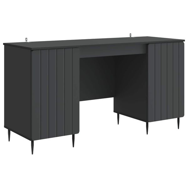 vidaXL Stôl s poličkou Čierna 142,5 x 50 x 75 cm Kompozitné drevo
