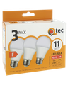 LED žiarovky 11W/1055lm/A60/E27 teplá biela 3 PACK Qtec