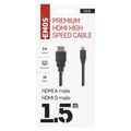 HDMI 2.0 high speed kábel A vidlica – D vidlica 1,5m