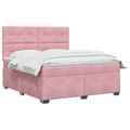 vidaXL Posteľ boxspring s matracom Ružová 140 x 200 cm Zamat