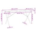 vidaXL Jedálenský stolík v tvare X 160x80x75,5 cm borovica a oceľ