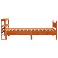 vidaXL Posteľný rám s čelom voskovo hnedý 75x190 cm borovicový masív