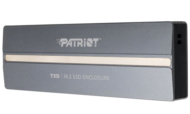 Patriot TXD externý box USB 3.2 M.2 Gen2 NVMe SSD Box na disk, externý, pre M.2 PCIe NVMe SSD, USB-C 3.2 Gen2, hliník, sivý
