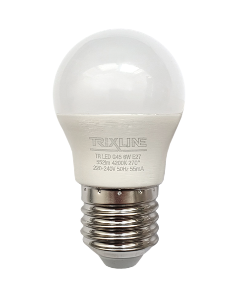 LED žiarovka Trixline 6W 552lm E27 G45 neutrálna biela
