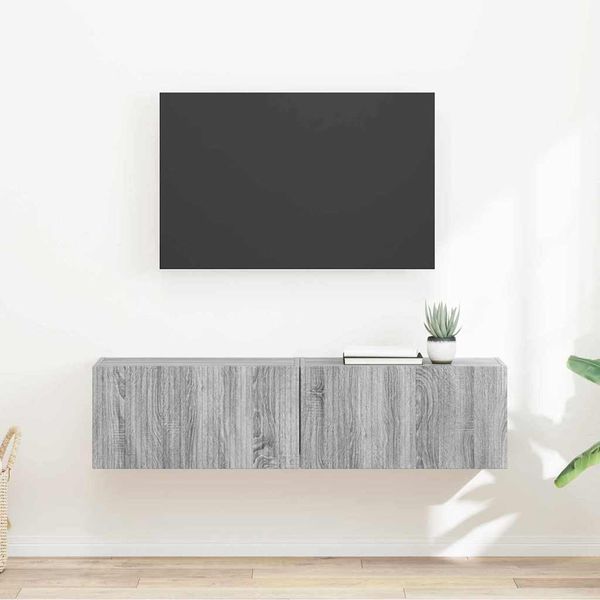 vidaXL TV nástenná skriňa Nástenný 2 pcs Sivý Sonoma 60 x 31 x 29,5 cm