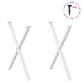 vidaXL Nohy k jedálenskému stolu v tvare X, 2 ks, biele, 70 x (72-73) cm, oceľové